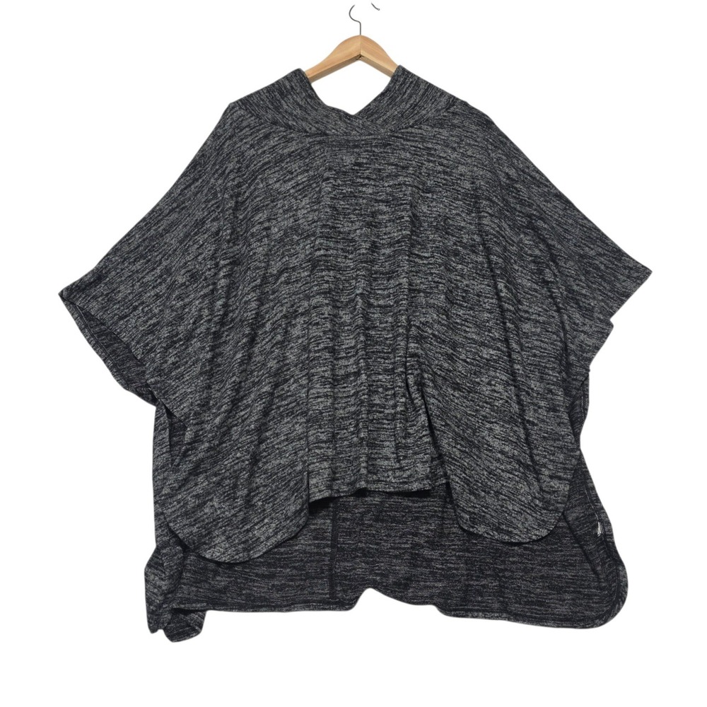 Soma Poncho Top Women S/M Black Space Dye Live Lounge Wear Soft Cape Wrap